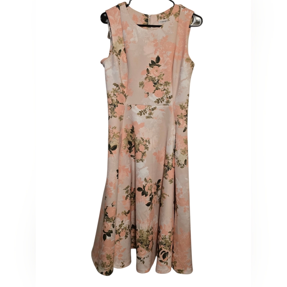 Calvin Klein Pink and Cream Floral Dress